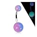 {Aurora Borealis} 316L Steel Navel Ring 2-Tone Ball-14GA-7/16