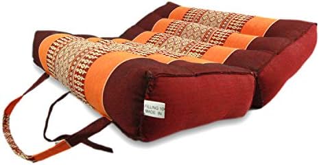 Kapok Folding Yoga and Floor Cushion, 15 Inch (Orange and Red)