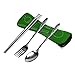 AMA(TM) 3 in1 Stainless Steel Pocket Spoon Fork Chopsticks Diner Set Outdoor Travel Camping Tableware Eating Utensil Spork Tool Kit with Casethumb 2