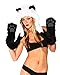 iHeartRaves Panda Animal Hood, Hat, Scarf and Paw Mittens Furry Hoodie