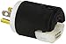 Hubbell HBL8215C Plug, Hospital Grade, 15 amp, 125V, 5-15P, Black/White