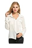 LETEOO Women's Casual Long Sleeves V-neck Shirts Lady Tops Blouses