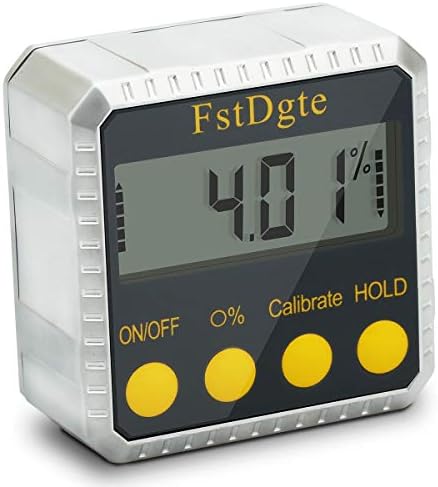 Digital Protractor Angle Gauge Finder Level Bevel,Zinc Alloy Material,Magnetic Base,Data Hold,Absolute/Relative,Degree/Slope% Conversion,for Miter Saw,Woodworking,Repair Industry etc by FstDgte