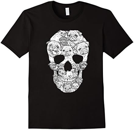 Men's Sugar Pug Skulls T-shirt Medium Black