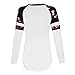 KIOP Long Sleeve T-Shirt Women Floral Splice Printing Blouse (S)