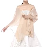 Soffte Cloud Sheer Chiffon Women Evening Shawls and Wraps for Dresses Champagne