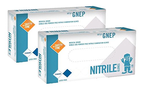 Nitrile Exam Gloves - Medical Grade, Powder Free, Latex Rubber Free, Disposable, Non Sterile, Food Safe, Indigo color, 200 Count, Size Large