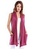 Vessos Women Vests Sleeveless Open Front Shawl Collar Shrug Jersey Vest Cardigan