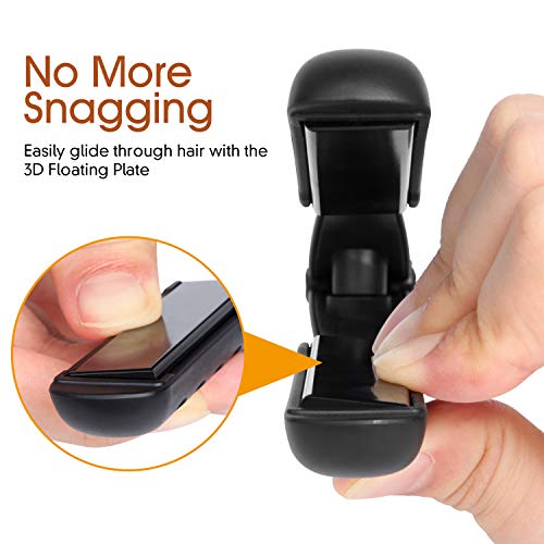 AmoVee Mini Flat Iron Nano Titanium Hair Straightener 3D Floating Plates 1/2 Inch Dual Voltage Instant Heat for Travel, Free Carry Bag Included, Black - Thumbnail 3