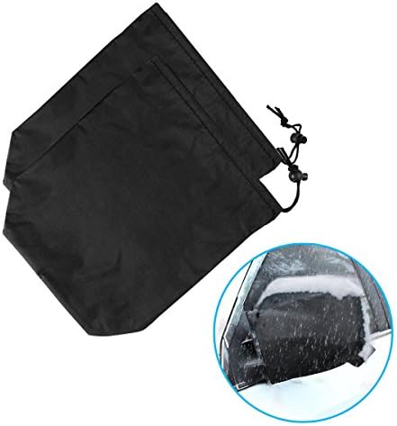 1 Pair Car Side Mirror Snow Covers Aopet Universal Auto Windshield Rear View Mirrors Cover Set for Ice Snow and Frost Protection Exterior Automotive Accessory Fits Most Cars Vans SUV 10.6"X9.4"Black