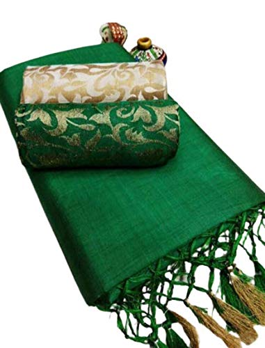 Ditya Fashion chanderi cotton Plain saree with dual jeqard blouse women saree