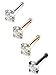 Jstyle 22G 4 Pcs Stainless Steel Nose Studs Rings Piercing Body Jewelry 1.5mm 2mm 2.5mm 3mm
