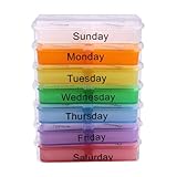 Dealglad Portable Weekly 7 Day 28-cell Tablet Pill Medicine Boxes Holder Daily Storage Case Container Organizer