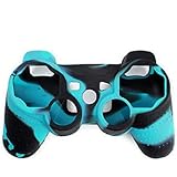 Ps3 Controller Case Silicone Protective Skin Case For PS2 PS3 Controller | Black-Blue Non-Slip Grip Cover PS2 Silicone Case - Foto 4