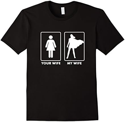 Mens My Wife Super Hero Woman Cute Husand T Shirt Gift Large Black