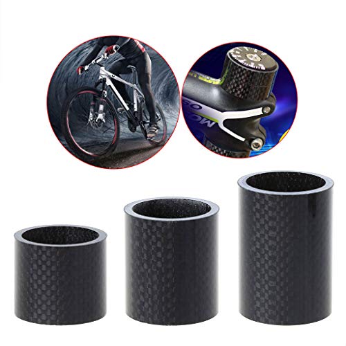 Junlinto,Bicycle Headset Washer Front Fork Stem Heighten Carbon Fiber Ultralight Spacer Cycling MTB Bike Parts 30/40/50mm Accessories Shown