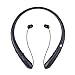 Bluetooth Retractable Headphones, Wireless Neckband Earbuds Sports Headset Sweatproof Earphones with Mic (2018 Upgraded Version, 15 Hours Play Time, Black)