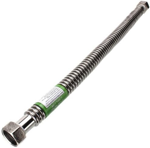 1" Flexible Corrugated Hose Water Heater Connector (24" Length), Pack of 3