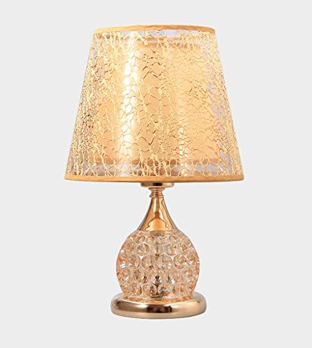 FFLTAIDENG HJHY® Crystal glass table lamp, bedroom Bedside lamp Modern simplicity Wedding Rose table lamp bedroom Decorative table lamp power switch button High 39cm Creative, simple (Color : B)