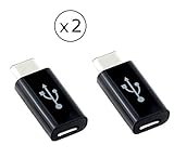 2-Pack Type C (USB-C) to Micro USB 2.0 Female Adapter Charge and Data Sync Converter Cable Connector for Google Nexus 5X, 6P, Pixel XL, LG V20, HTC 10, ZenFone 3 and Type-C Phone(2x USB-C-Black)