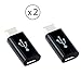 2-Pack Type C (USB-C) to Micro USB 2.0 Female Adapter Charge and Data Sync Converter Cable Connector for Google Nexus 5X, 6P, Pixel XL, LG V20, HTC 10, ZenFone 3 and Type-C Phone(2x USB-C-Black) primary