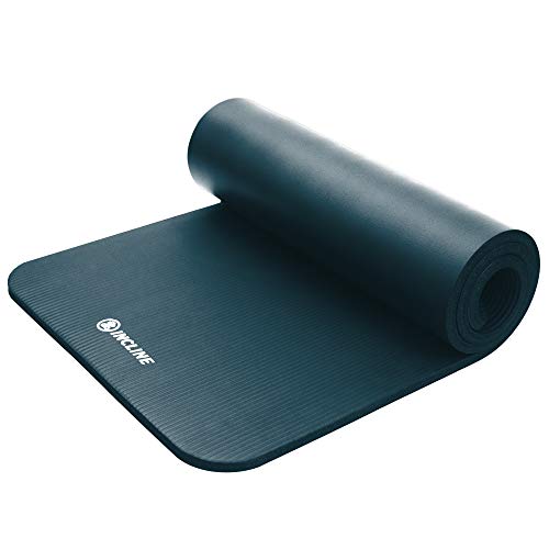 Incline Fit High Density Extra Thick & Long Comfort Foam Exercise Yoga Mat for Pilates, Fitness & Workout with Carrying Strap, 72" x 24" x 3/5", Midnight Blue - Thumbnail 2