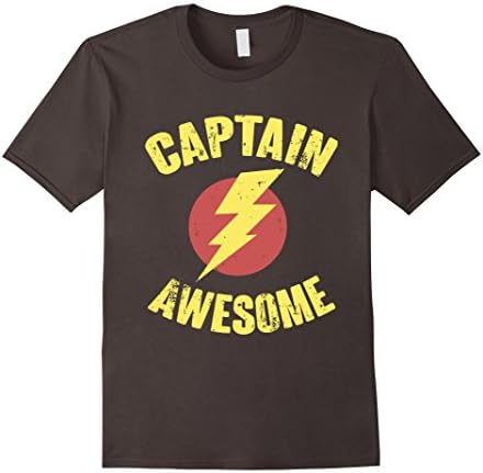Mens Captain Awesome VintageT-Shirt Medium Asphalt
