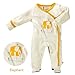 Baby Soy Illustrated Organic Footie, Elephant (0-3M/Neutral Cream)