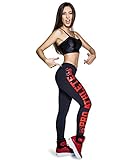Mansy Women's Yoga Printed Pants Workout Running Leggings Red Large