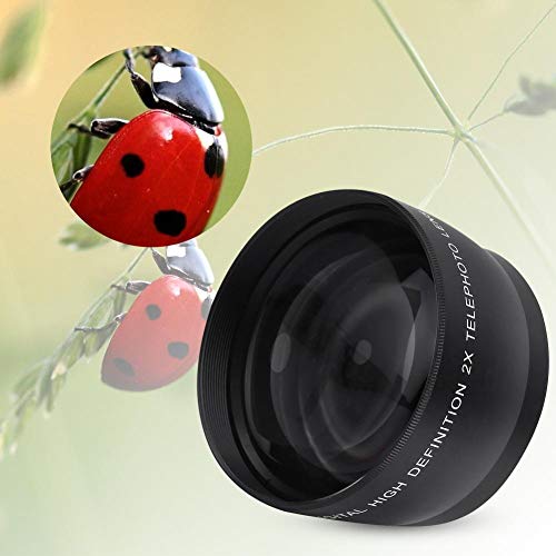 55mm 2X Telephoto Zoom Telephoto Lens Durable Aluminum Alloy + Optical Glass Teleconverter Lens Suitable for Any Lens with 55mm Diameter 18-55 Length - Thumbnail 2