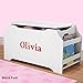DIBSIES Personalization Station Personalized Dibsies Kids Toy Box with Book Storage - Girls (White)