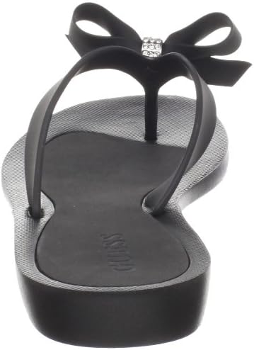 guess black flip flops with bow