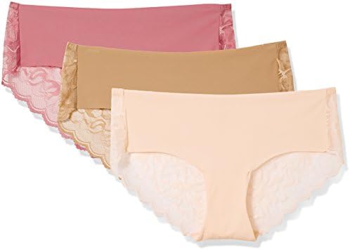 Madeline Kelly Women's 3 Pack Micro Laser Cut Hipster With Lace Back