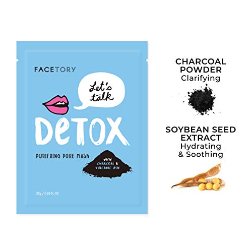 FACETORY Let's Talk, Detox Purifying Sheet Mask with Charcoal and