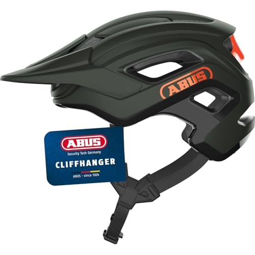 ABUS MTB-Helm Cliffhanger - Fahrradhelm für anspruchsvolle Trails - mit großen Lüftungsöffnungen & TriVider Riemensystem - für Damen und Herren - Grün