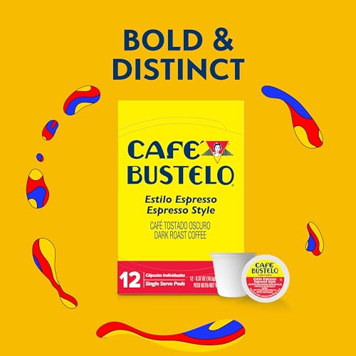 CAFÉ BUSTELO ESPRESSO STYLE DARK ROAST, SINGLE SERVE COFFEE PODS, 12 COUNT (PACK OF 1)
