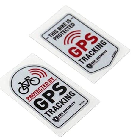 Photo 1 of (2Pcs) Warning GPS Tracking Sticker | Tracker Alarm | car - Bike - Motorcycle Protected Bumper Sticker 3 in x 3.5 in