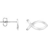 SOFIA MILANI - Solid 925 Sterling Silver Earrings for Women - Fish Stud Earrings - 20757