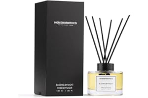 Homewarmthco Blooms by Night (Patchouli & Sandalwood) Reed Diffuser Set - Luxury Fragrance Reed Diffusers for Home, Office & Bathroom Décor - Long-Lasting Scent with Non-Toxic Oils (5.63 oz)