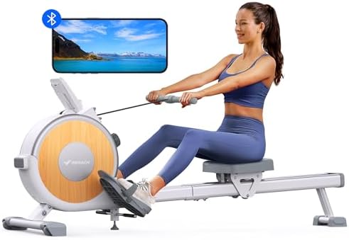 MERACH Water Rowing Machines for Home Gym, Finest Solid Wood Water