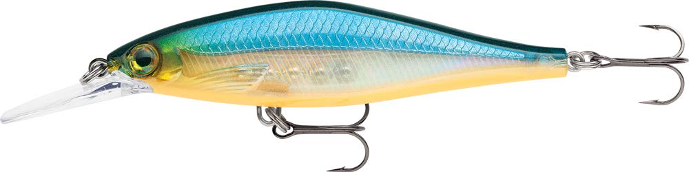 Rapala Shadow Rap Shad Deep Lure with Two No. 6 Hooks, 1.5-1.8 m Swimming Depth, 9 cm Size, Blue Ghost
