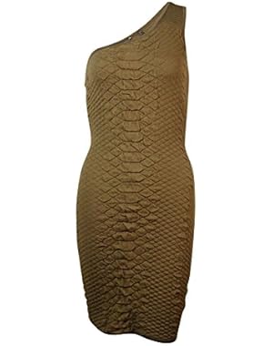 Guess Womens One Shoulder Snake Texture Clubwear Dress