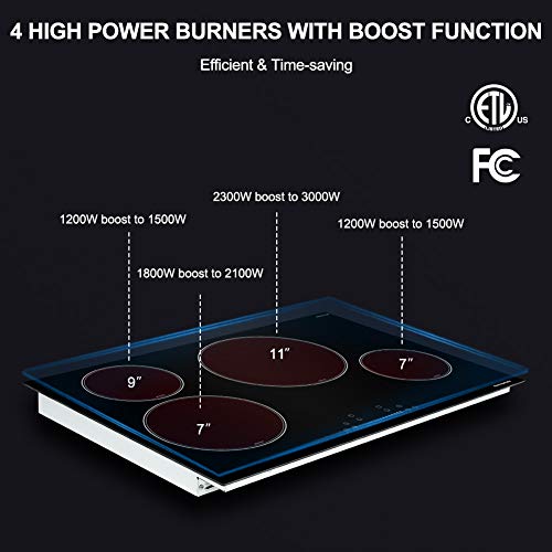 30 Inch Induction Cooktop, thermomate Builtin Electric Stove Top, 240V