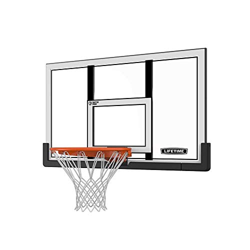 Lifetime 73729 48 in. Shatter Proof Backboard Rim Combo, Orange/white