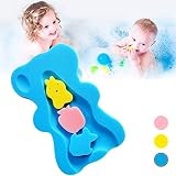 Infant Bath Mat 19.7x11.8x1.8 Blue Skid Proof Cushioned Baby Bath view 6