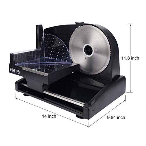 PTHHPS Meat Slicer Electric Deli Food Slicer with Removable Stainless