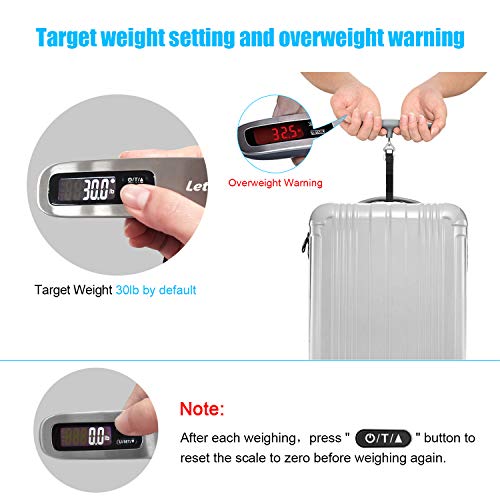 Letsfit Digital Luggage Scale, 110lbs Hanging Baggage Scale with