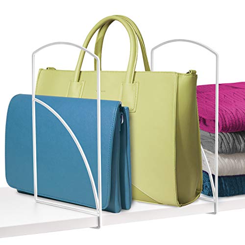 Lynk® Tall White Shelf Dividers Linen Closet Shelf Organizer (Set of