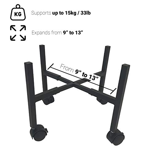 Mid Century Modern Rolling Plant Stand, Heavy Duty Durable Iron, Indoor