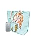 Large Beach Travel Canvas Tote Cute Shoulder Shopping Bag, Mermaid-3